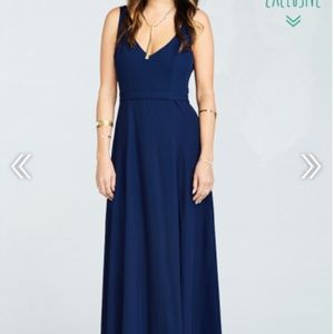 Show Me Your Mumu Jenn Maxi Dress- Rich Navy Crisp